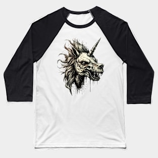 Creepy Unicorn Baseball T-Shirt